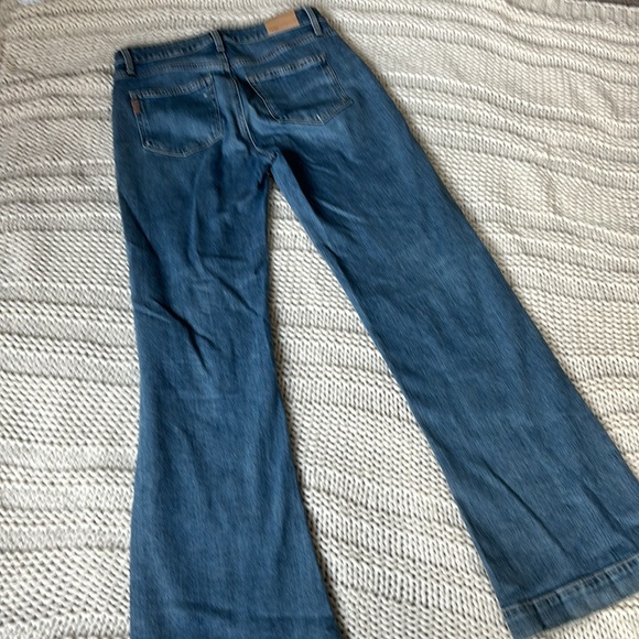 PAIGE Wide Leg DISTRESSED Button Fly High Rise Jeans - Picture 11 of 16